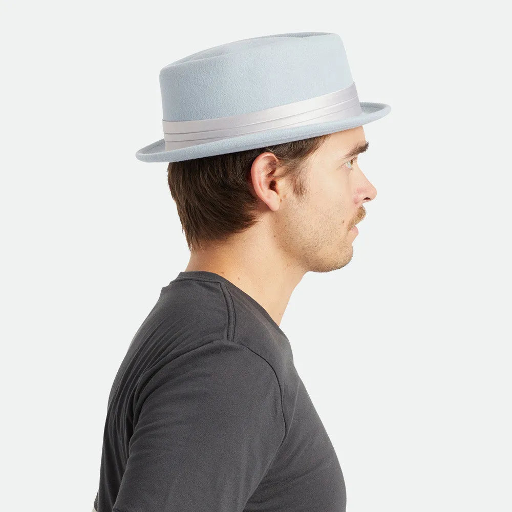 Thread Heritage Hats Stout Wool Felt Pork Pie Hat - Ice Blue