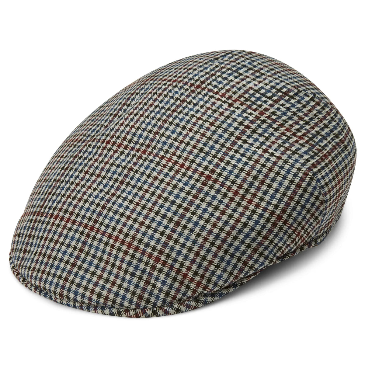 Massimo Burgundy & Navy Checkered Moda Flat Cap