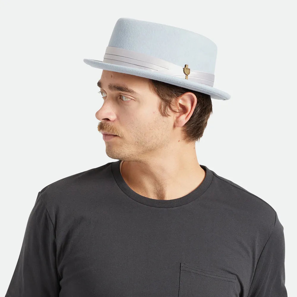 Thread Heritage Hats Stout Wool Felt Pork Pie Hat - Ice Blue