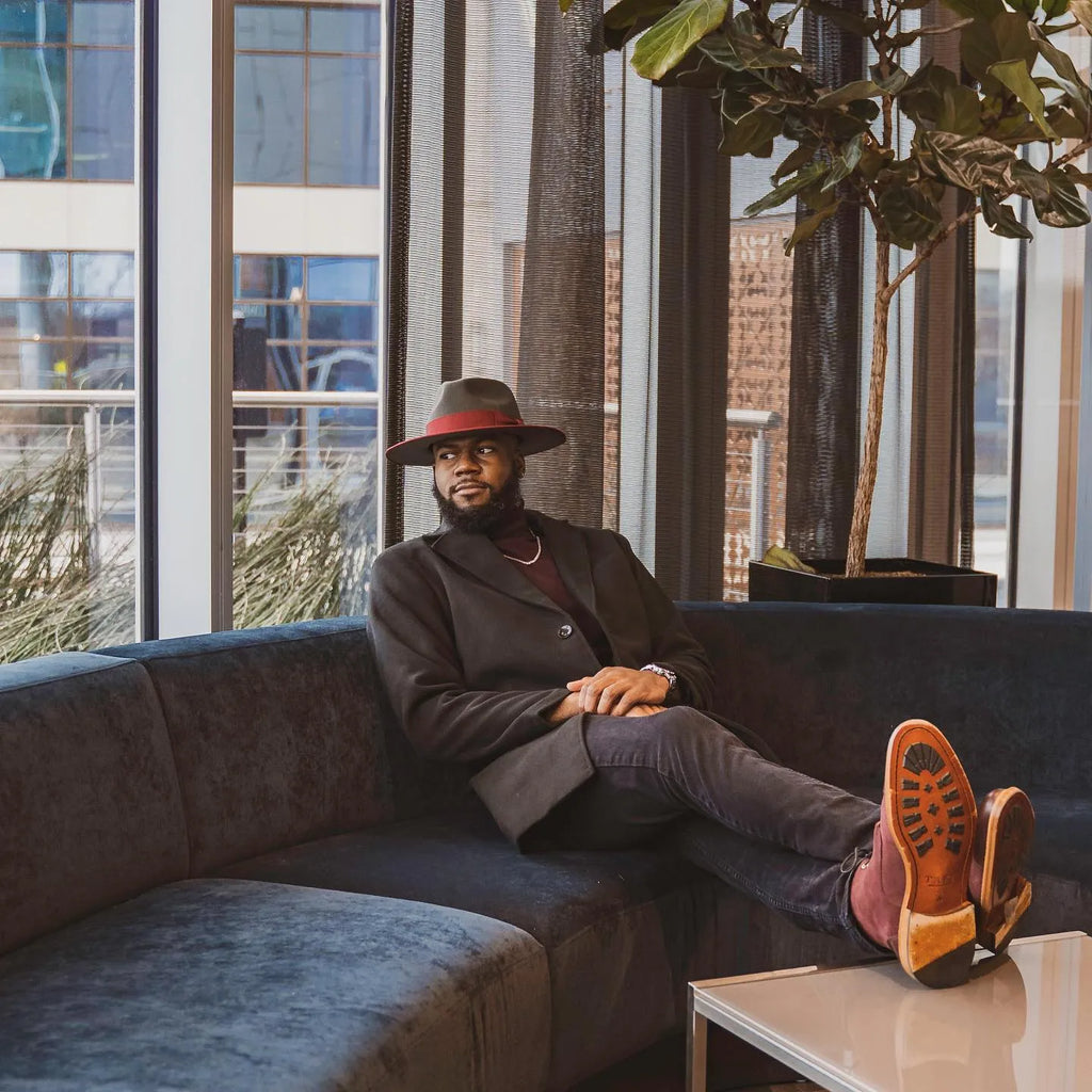 Ferguson Fedora - Slate+Burgundy