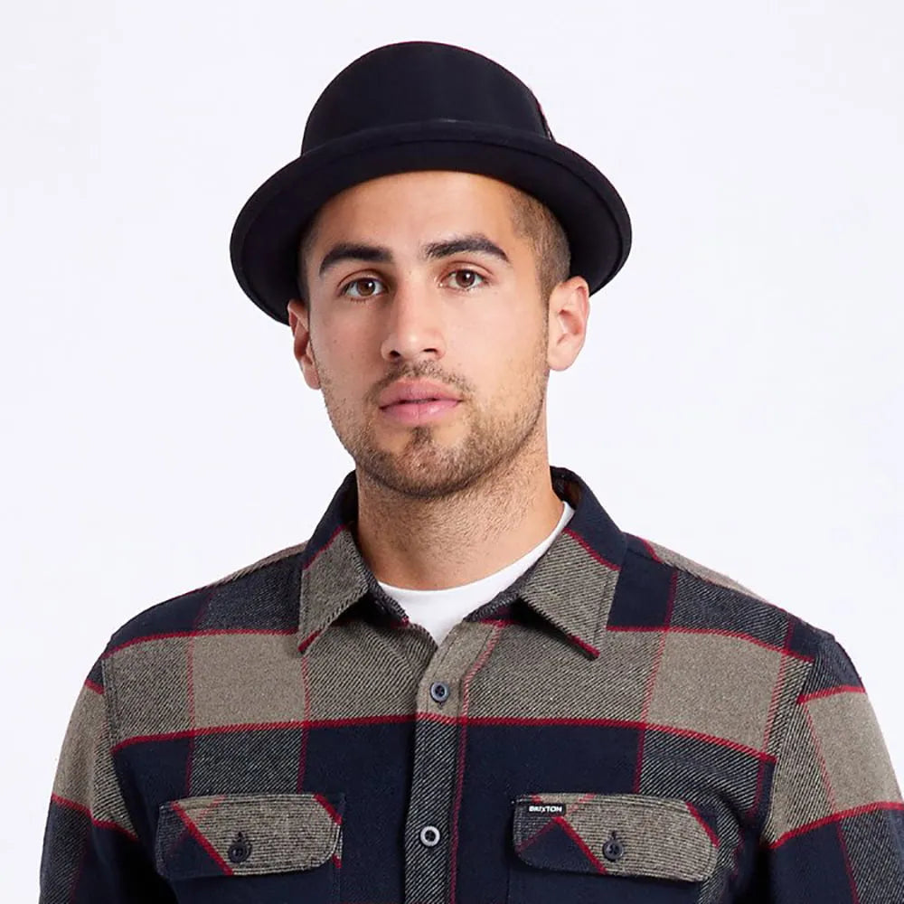 Thread Heritage Hats Stout Wool Felt Pork Pie Hat - Black