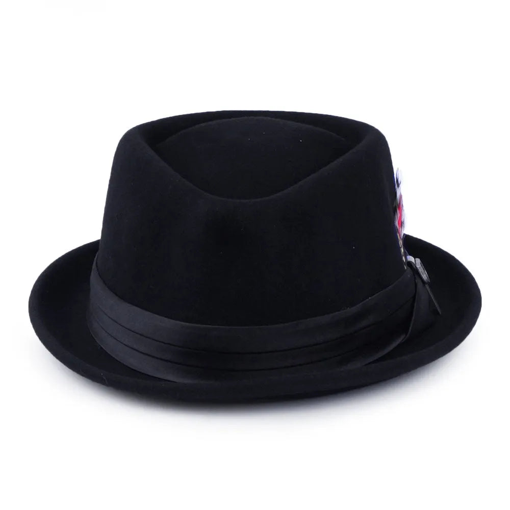 Thread Heritage Hats Stout Wool Felt Pork Pie Hat - Black