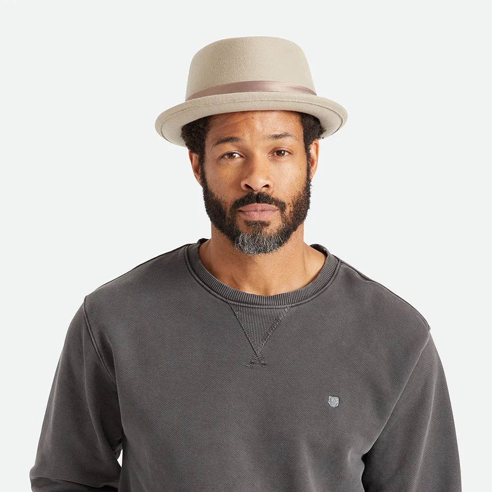 Thread Heritage Hats Stout Wool Felt Pork Pie Hat - Beige