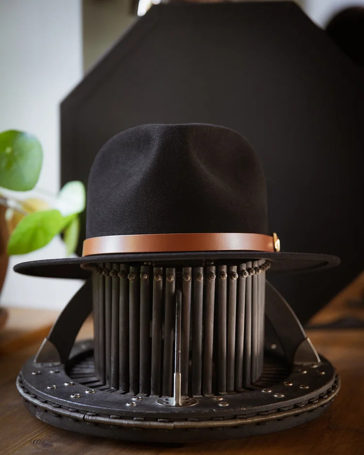 Bespoke Handmade Fedora - Leather hat band - Black