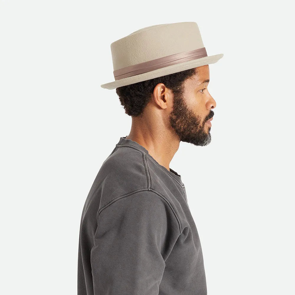 Thread Heritage Hats Stout Wool Felt Pork Pie Hat - Beige