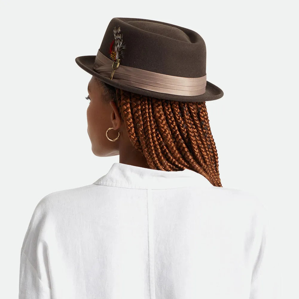 Thread Heritage Hats Stout Wool Felt Pork Pie Hat - Brown