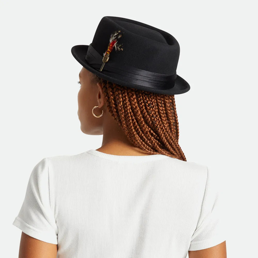 Thread Heritage Hats Stout Wool Felt Pork Pie Hat - Black