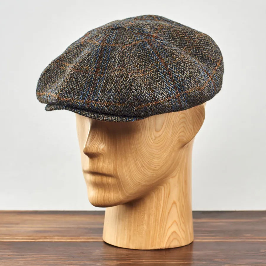 Newsboy Genuine Scottish Harris Tweed 8 Panels Man Cap