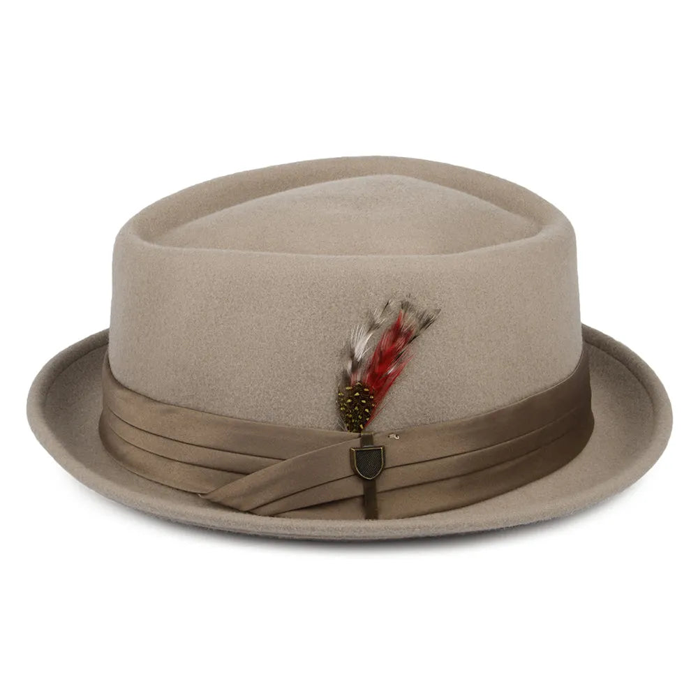 Thread Heritage Hats Stout Wool Felt Pork Pie Hat - Beige