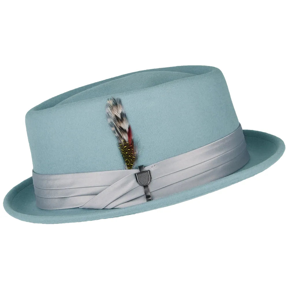 Thread Heritage Hats Stout Wool Felt Pork Pie Hat - Ice Blue
