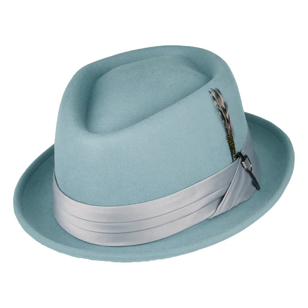 Thread Heritage Hats Stout Wool Felt Pork Pie Hat - Ice Blue