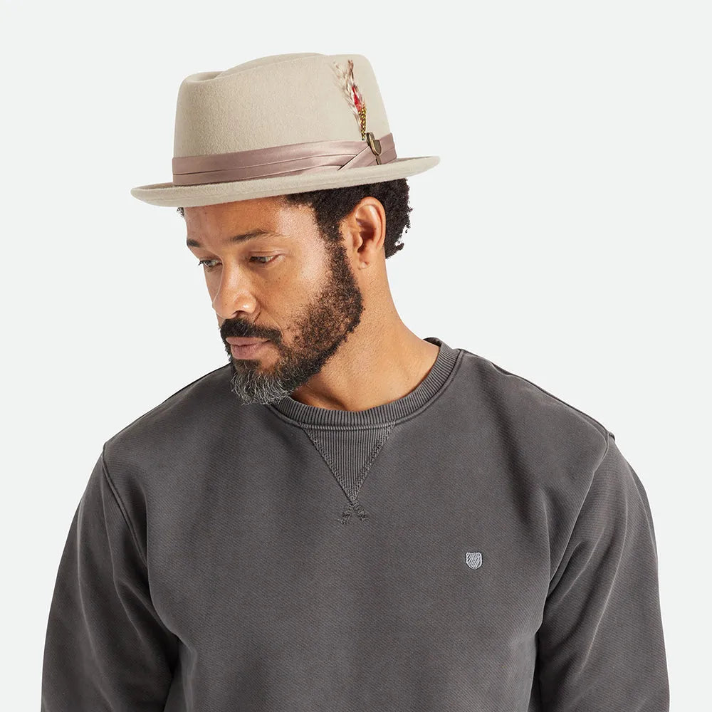 Thread Heritage Hats Stout Wool Felt Pork Pie Hat - Beige