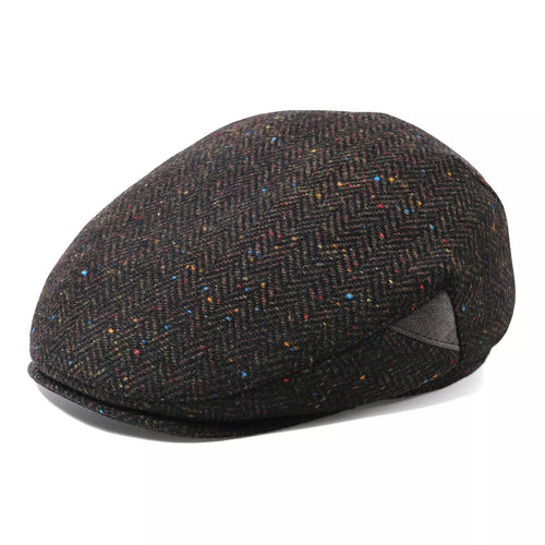 Bellevue Herringbone Wool Flat Cap