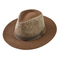 Calabria Summer Chevron Straw Fedora Hat