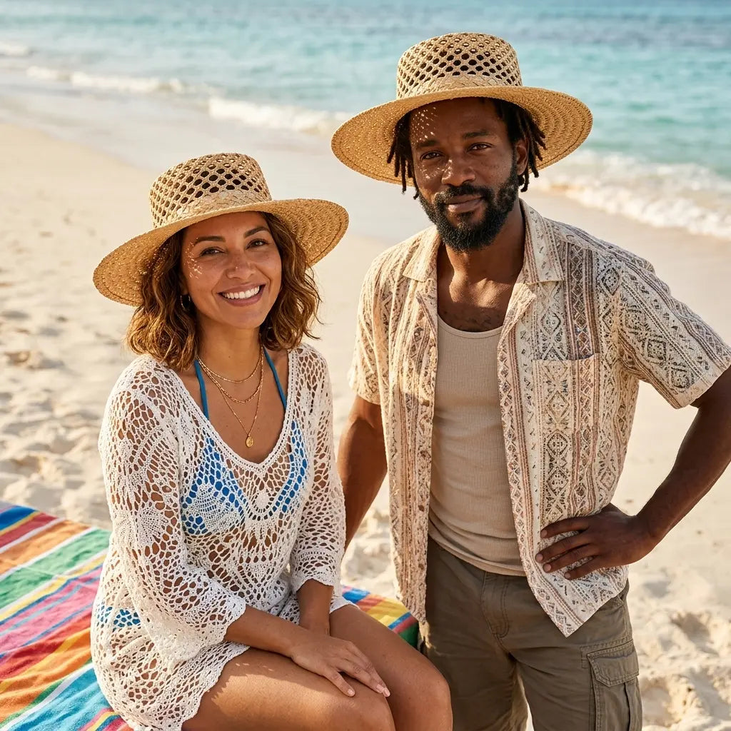Copacabana Summer Handmade Raffia Sun Boater Hat