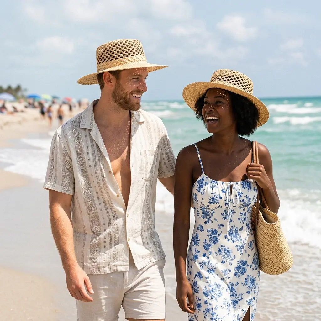 Copacabana Summer Handmade Raffia Sun Boater Hat