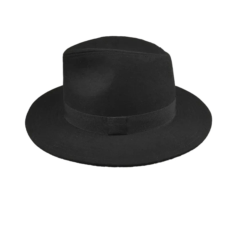 Curtis Retro Black Wool Fedora Hat