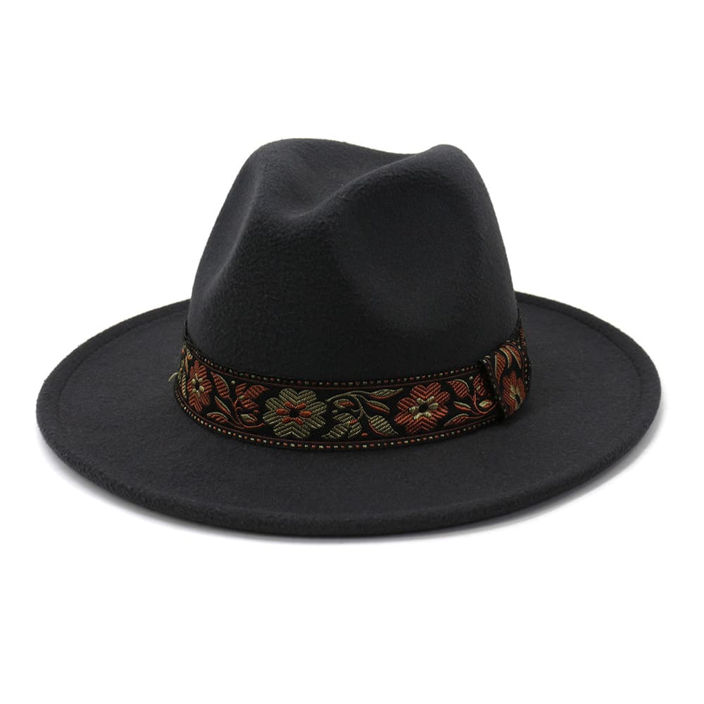 Floral Ribbon Fedora Hat