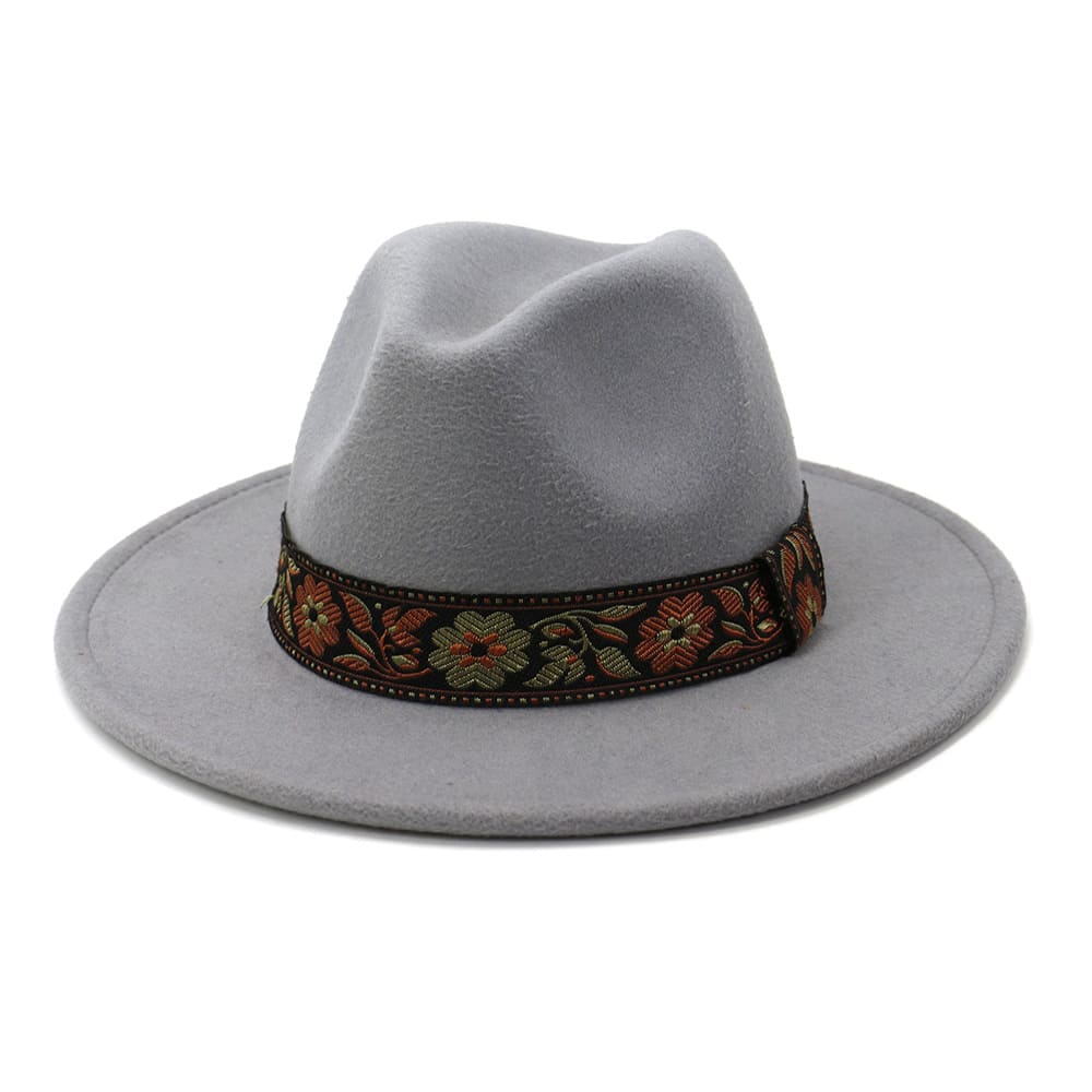 Floral Ribbon Fedora Hat