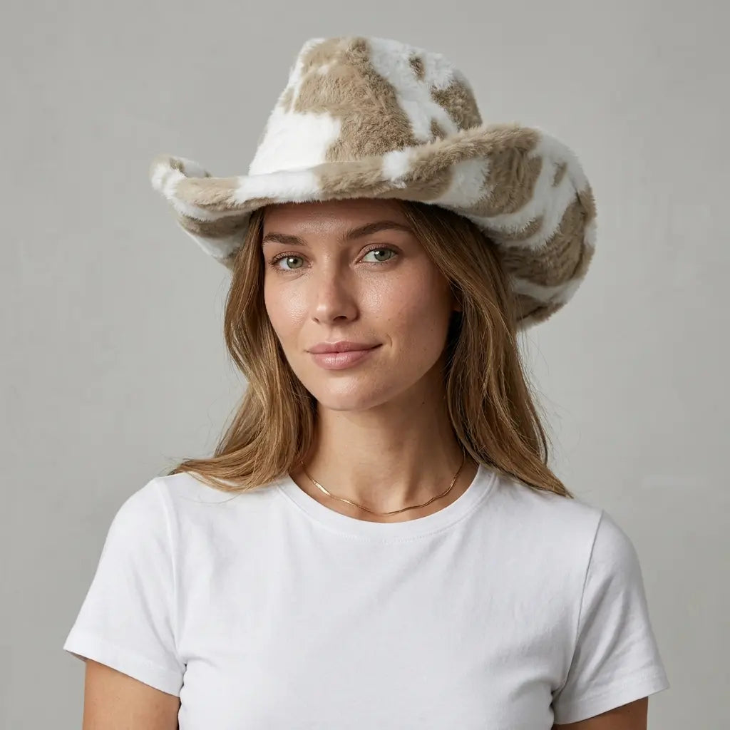 Fort Worth Leopard Print Fur Cotton Cowboy Hat