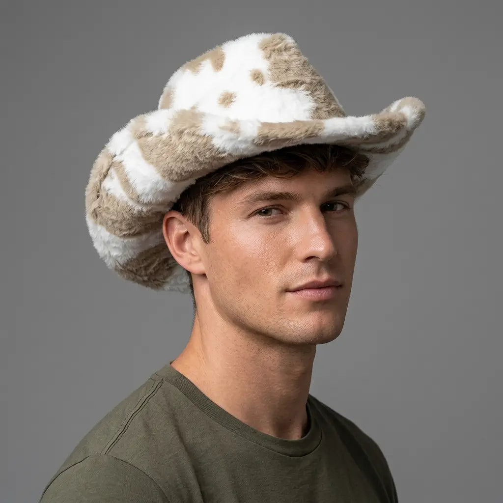 Fort Worth Leopard Print Fur Cotton Cowboy Hat