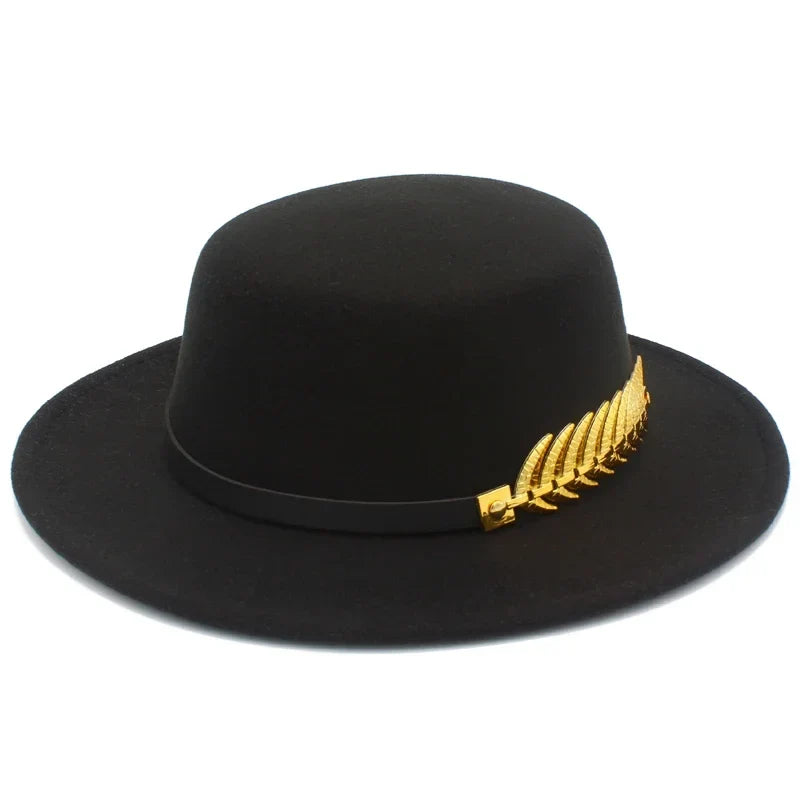 Golden Feather Cotton Fedora Hat