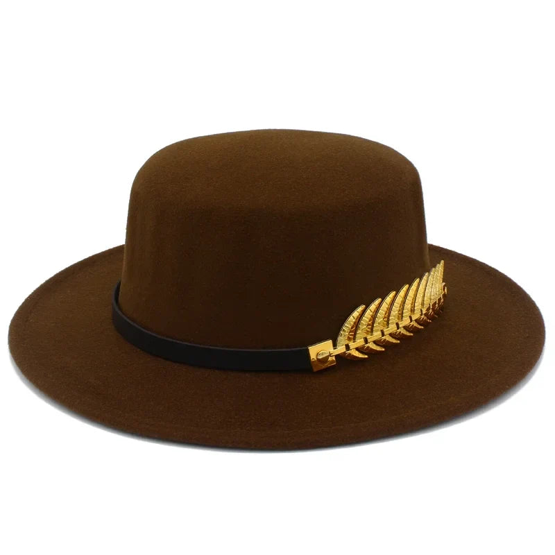 Golden Feather Cotton Fedora Hat