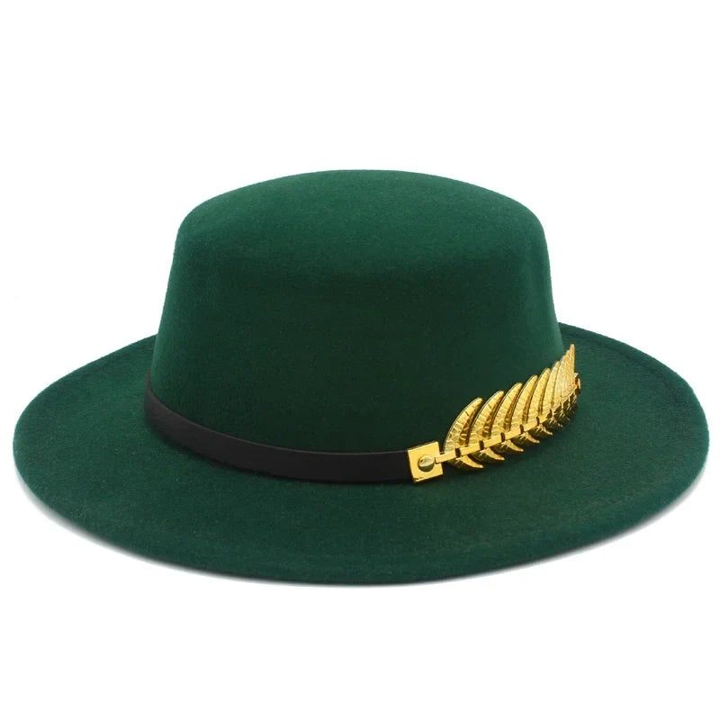 Golden Feather Cotton Fedora Hat