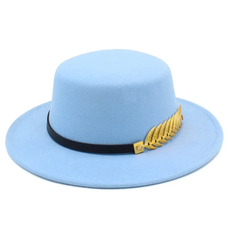 Golden Feather Cotton Fedora Hat