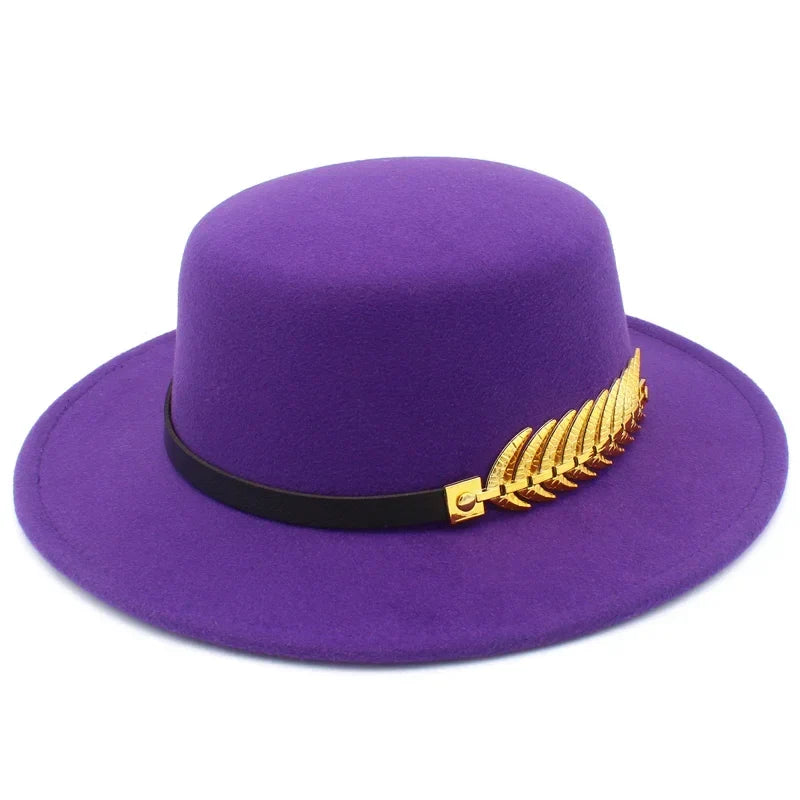 Golden Feather Cotton Fedora Hat