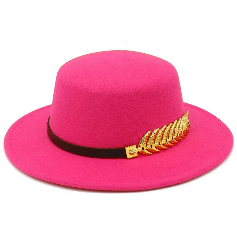 Golden Feather Cotton Fedora Hat