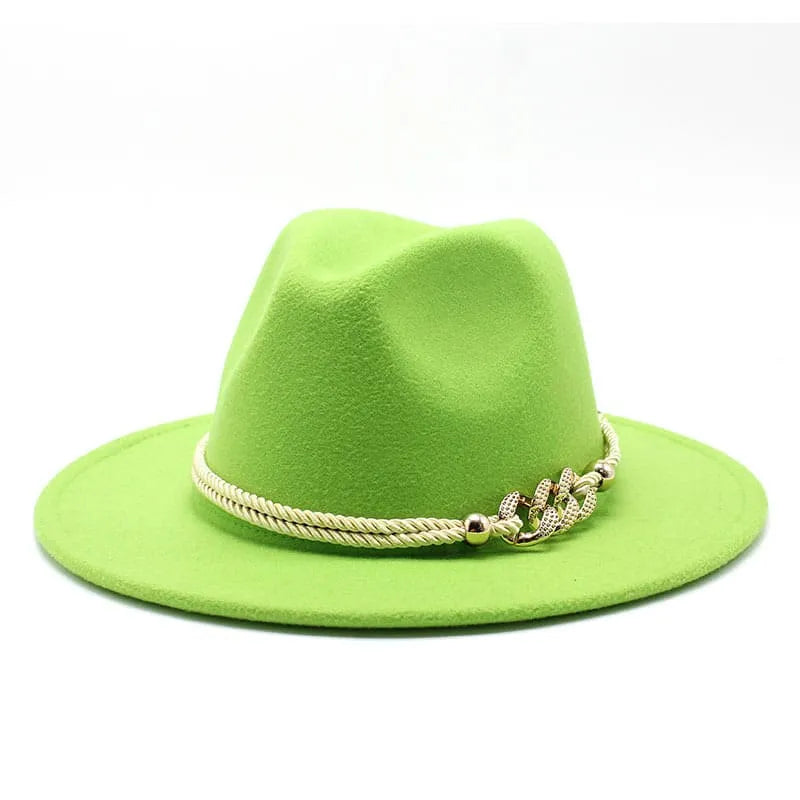 Golden Cord Felt Fedora Hat