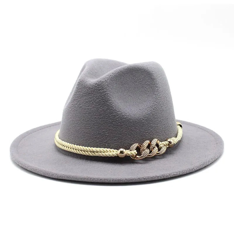 Golden Cord Felt Fedora Hat