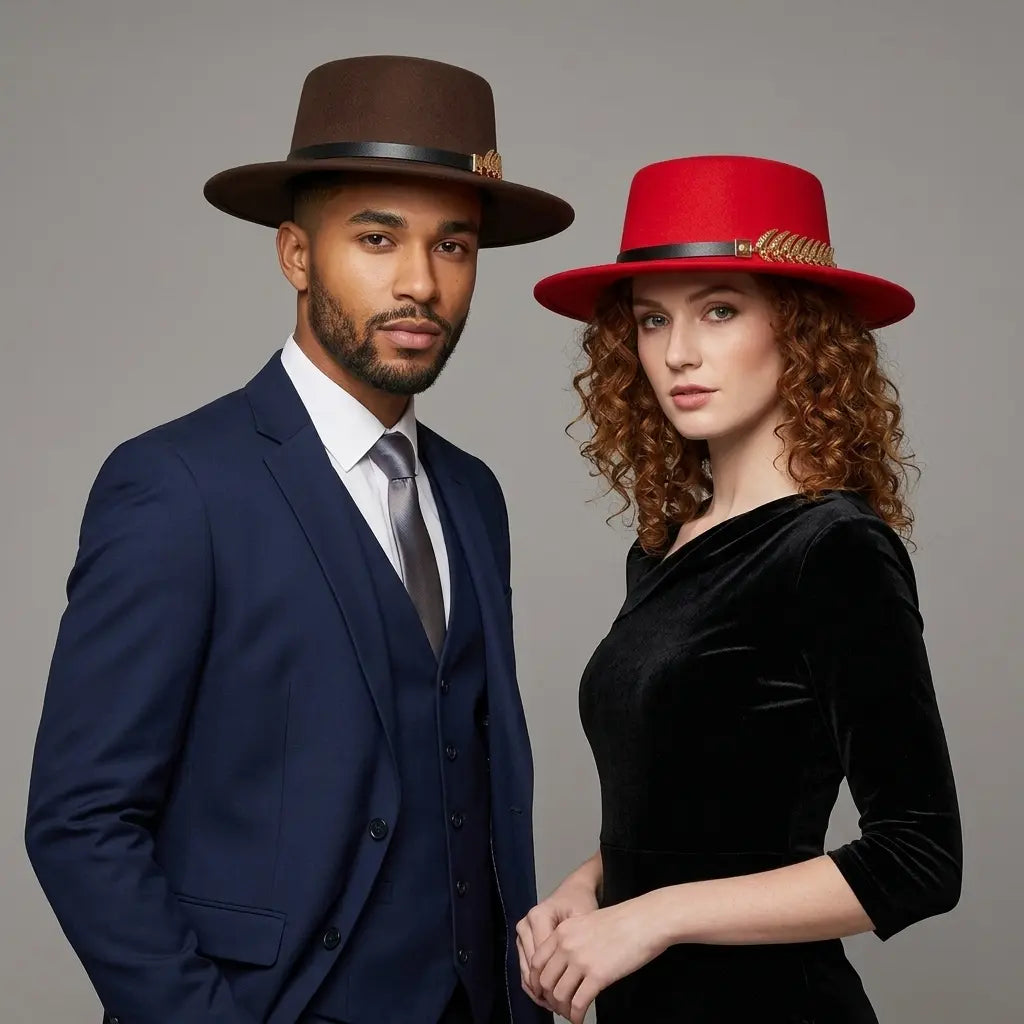 Golden Feather Classic Boater Hat