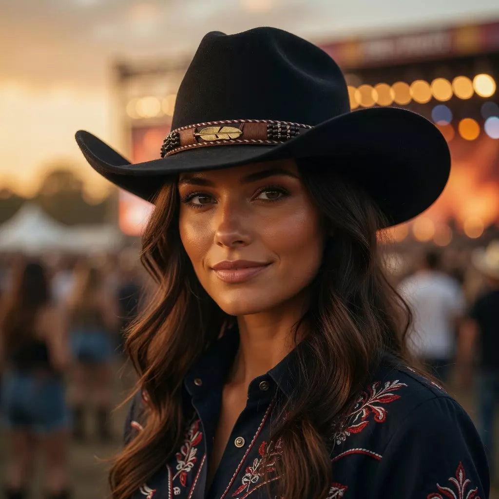 Golden Feather Wool Cowboy Hat