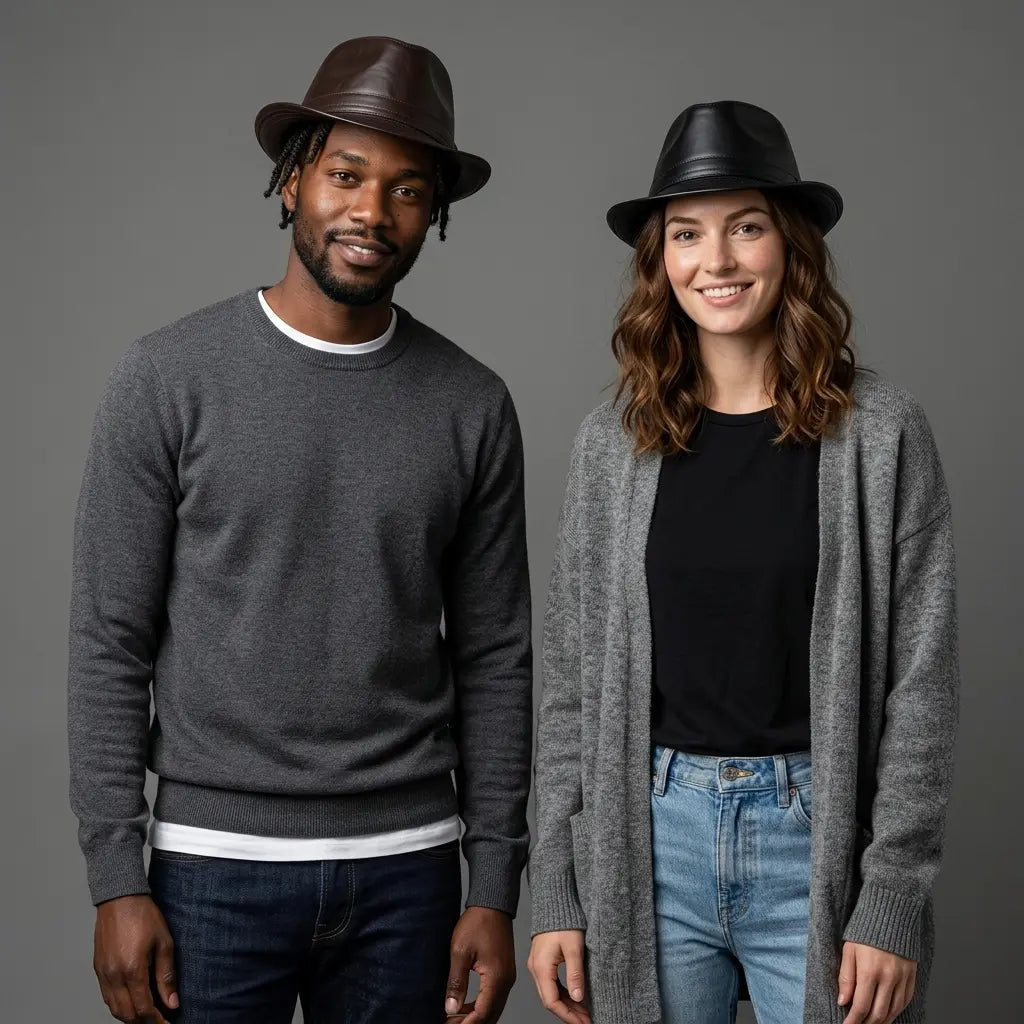 Hancock Leather Trilby Hat
