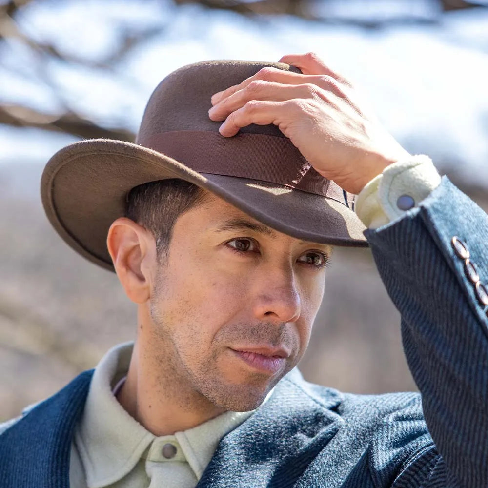 Indiana Wide Brim Brown Wool Cowboy Hat