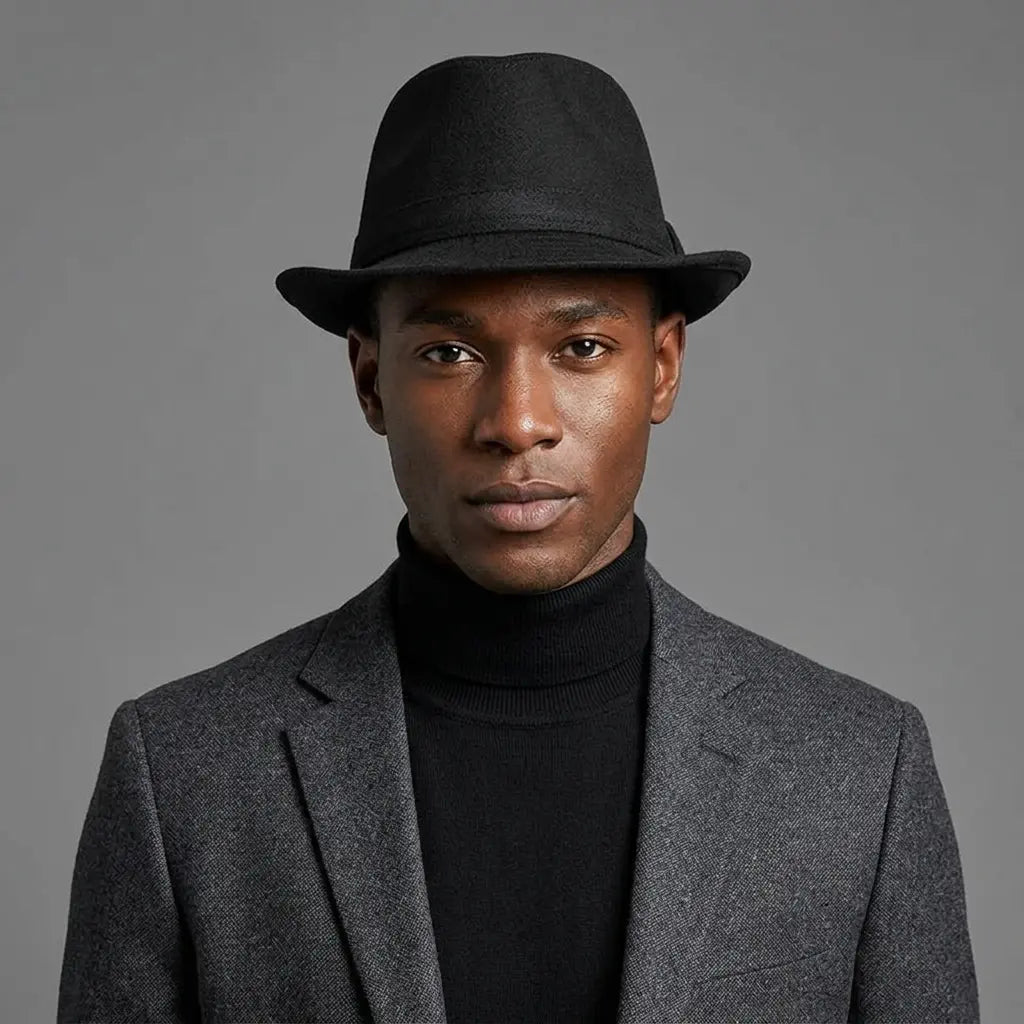 J&M Black Felt Trilby Hat