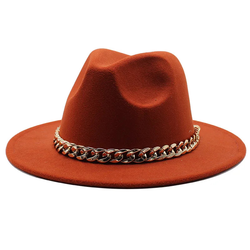 Milano Golden Chain Cotton Fedora Hat