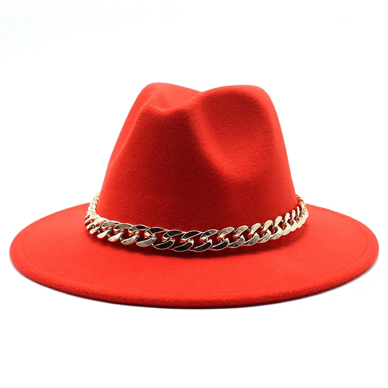 Milano Golden Chain Cotton Fedora Hat