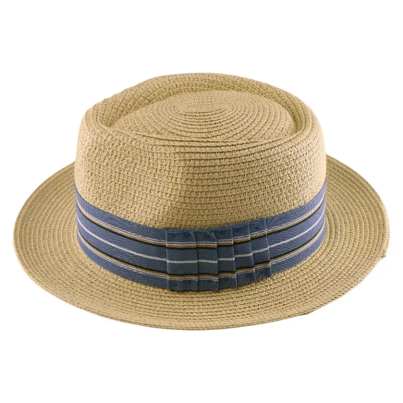 Porto Summer Beige Raffia Fedora Hat