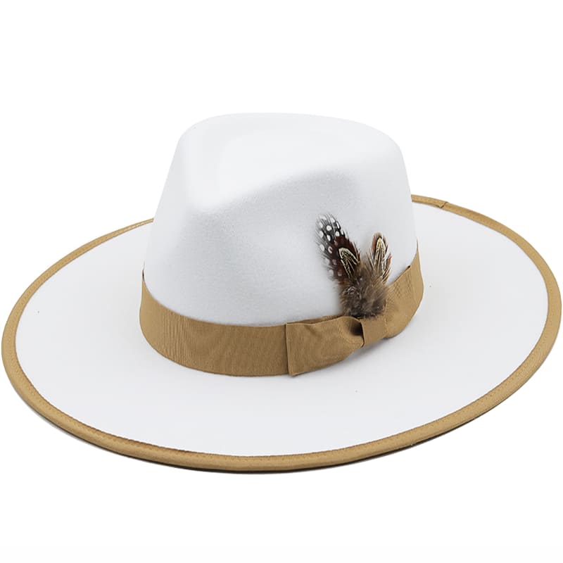 Rimini Feather White Fedora Hat