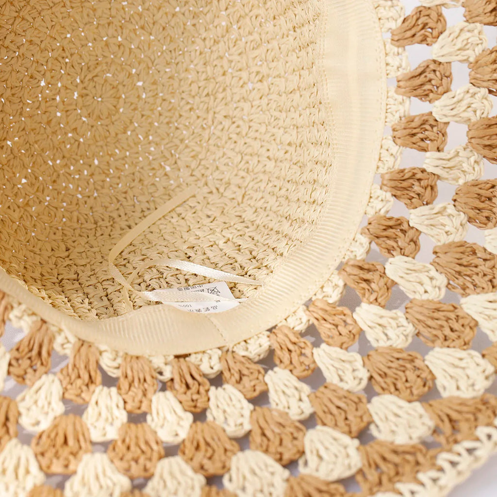 Rocamadour Summer Knitted Straw Crochet Bucket Hat