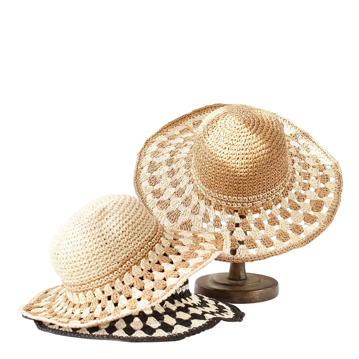 Rocamadour Summer Knitted Straw Crochet Bucket Hat