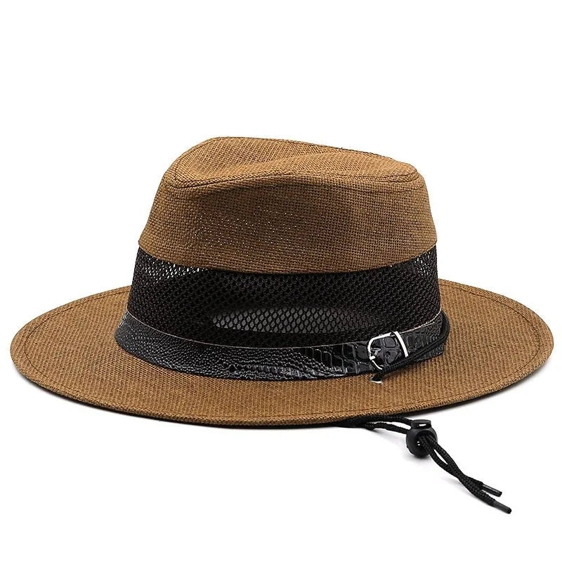 Summer Mesh Linen Fedora Hat