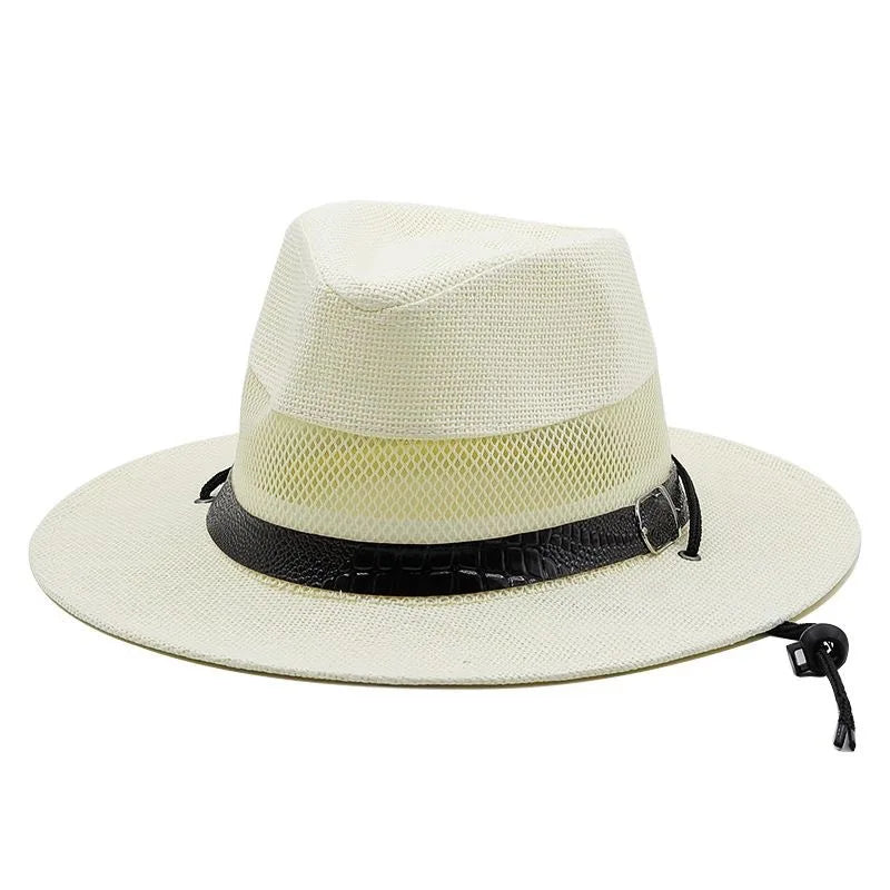 Summer Mesh Linen Fedora Hat