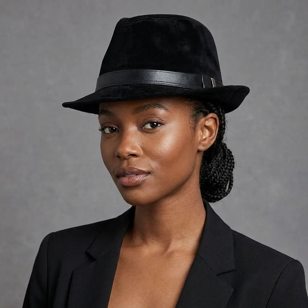 Wembley Genuine Leather Trilby Hat