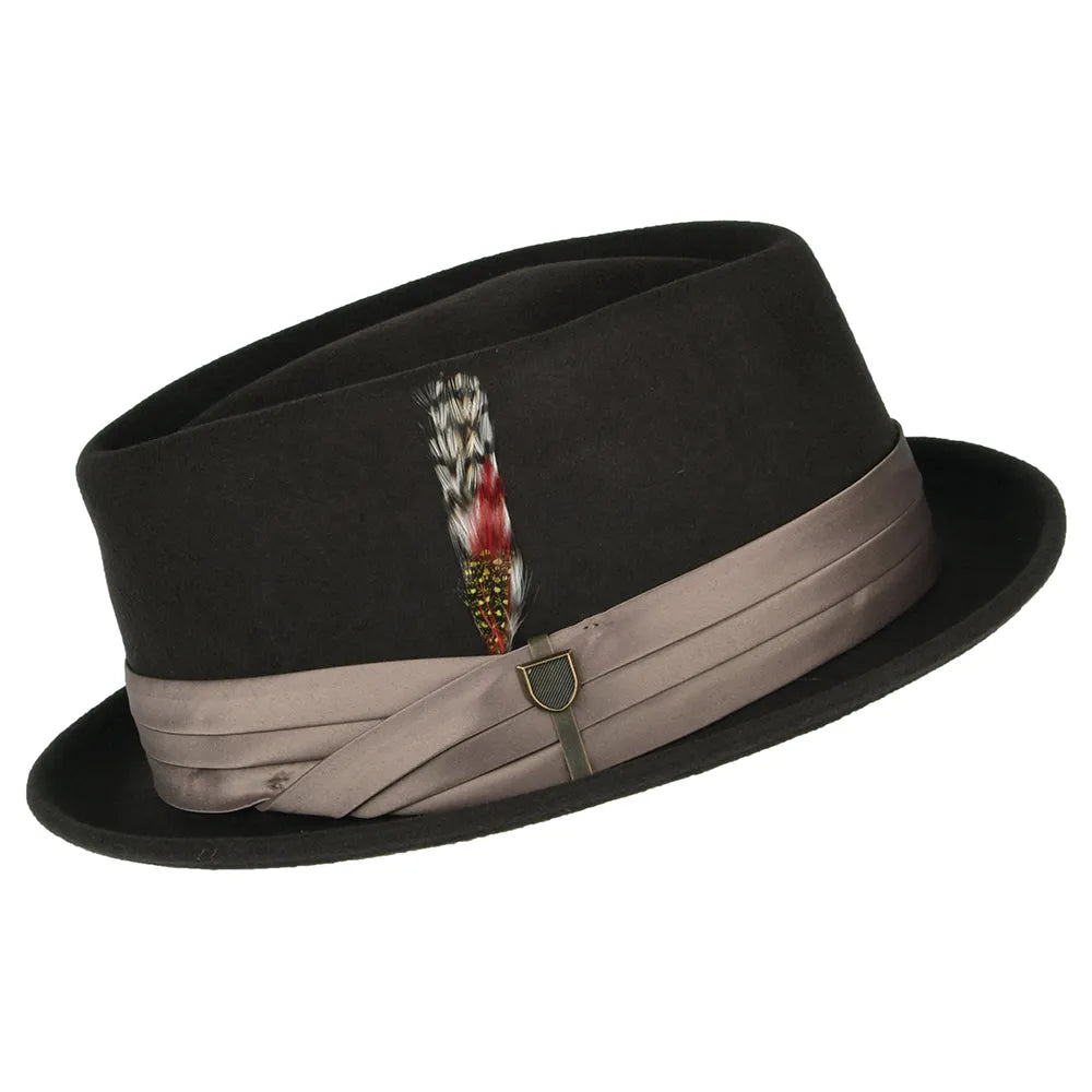Thread Heritage Hats Stout Wool Felt Pork Pie Hat - Brown