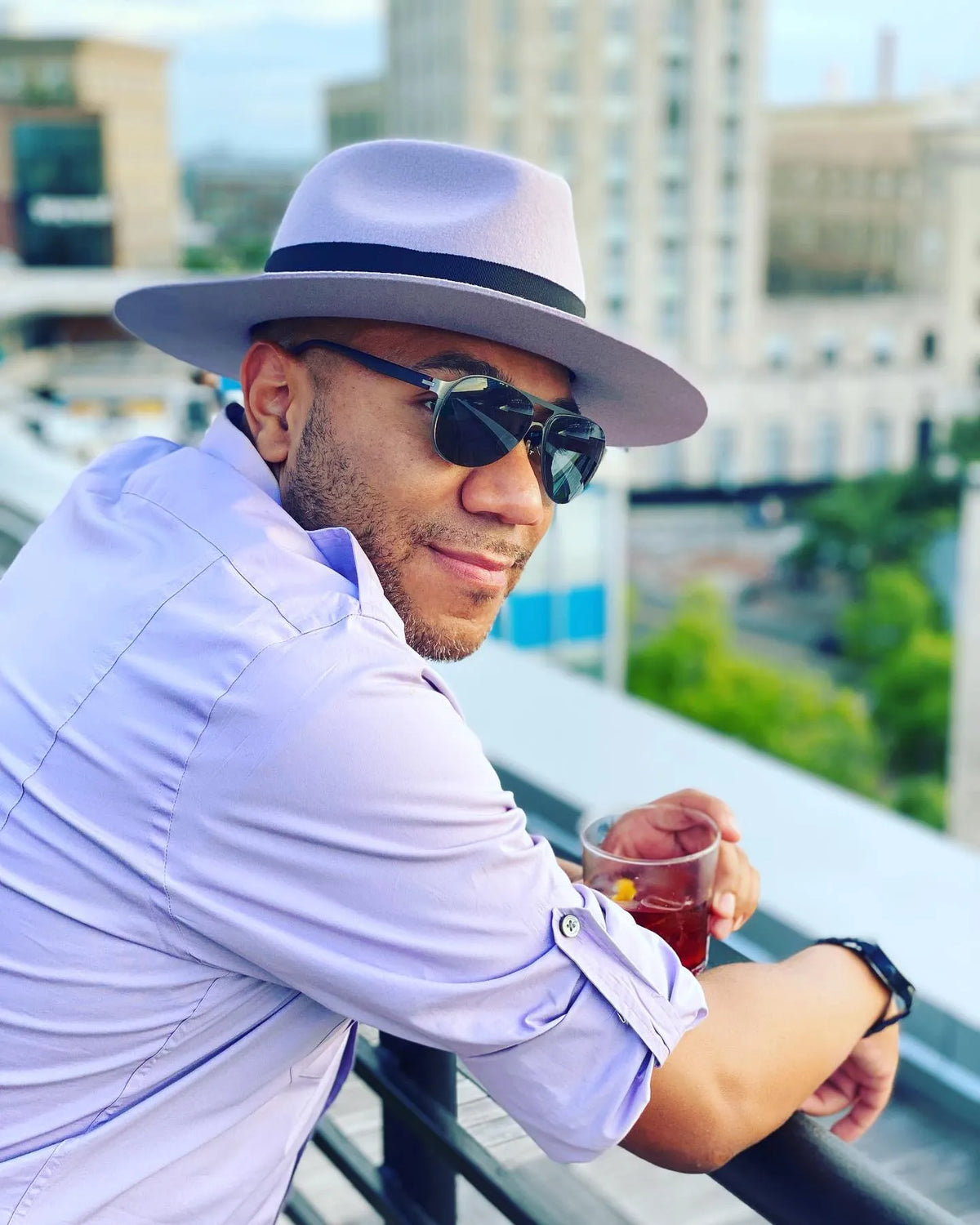 Ferguson Fedora - Lavender+Black
