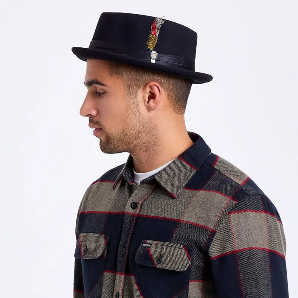 Thread Heritage Hats Stout Wool Felt Pork Pie Hat - Black